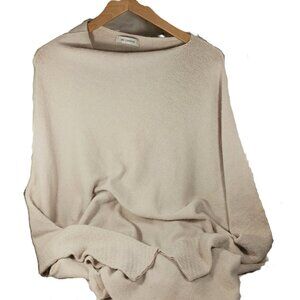 Jaki London Asymmetrical Draped Long Sleeve Sweater Light Beige Size S/M Italy